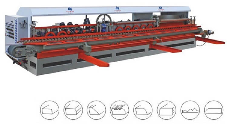 Straight Line Stone Edge Polishing Machin